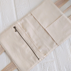 レビューブックカバー ヌビキルト ベージュ インド刺繍リボン 3枚目の画像