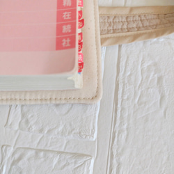 レビューブックカバー ヌビキルト ベージュ インド刺繍リボン 4枚目の画像