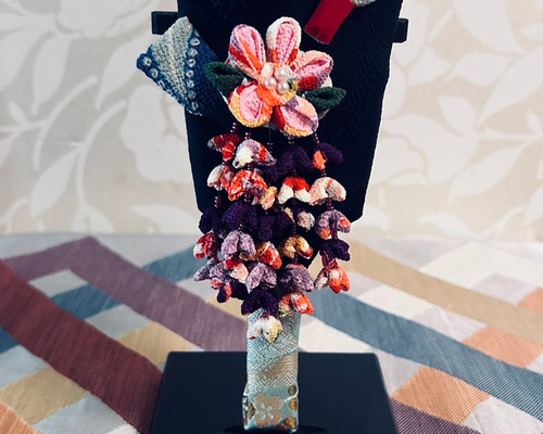 古布　縮緬細工　月見　うさぎ　人形　ハンドメイド 古布 縮緬細工 月見 うさぎ 人形 ハンドメイド