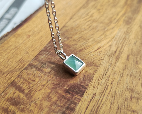 糸魚川翡翠の銀ネックレス/純銀×silver950 ネックレス