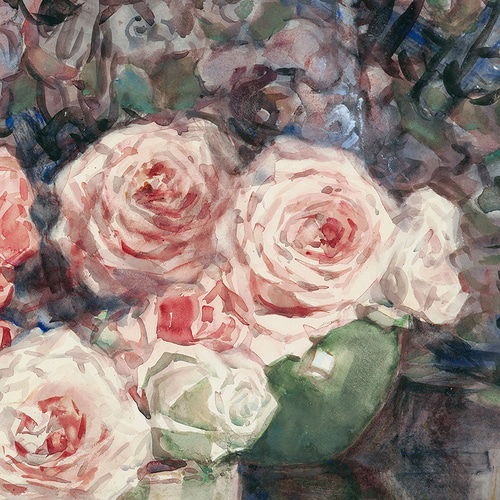 薔薇の絵画アートポスター☆赤色ピンク色エレガント結婚式ゴージャス