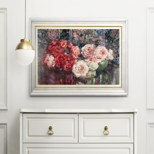 薔薇の絵画アートポスター☆赤色ピンク色エレガント結婚式