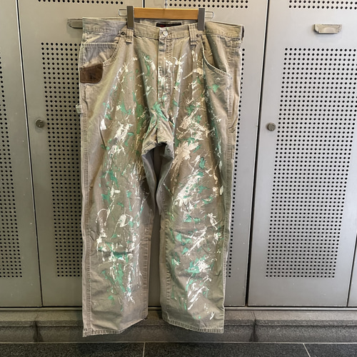 リメイク ハンドペイント メモリアルパンツ キャラクター古着 ヴィンテージ ボロ 70s 80s USA製 wrangler メモリアルパンツ コーデュロイ ハンド