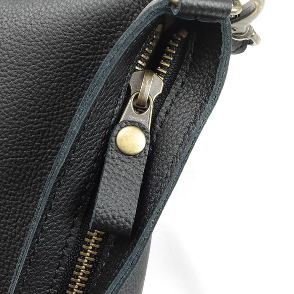 【姫路レザー】レザーサコッシュ 中サイズ ショルダーバッグ  本革  全3色 NC3420S 12枚目の画像