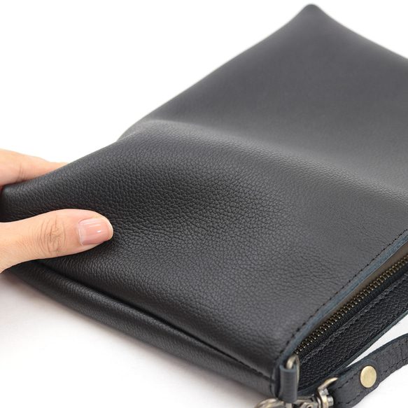 【姫路レザー】レザーサコッシュ 中サイズ ショルダーバッグ  本革  全3色 NC3420S 8枚目の画像