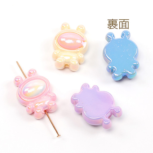 希少　アルベロベロ　美品　うさぎビーズ　ブラウン A548 12個 アクリルビーズ うさぎビーズ ウサギロボットビーズ