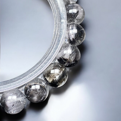 ブラックプラチナルチルクォーツ【透明度・キャッツアイ・美品・現品限り・入荷困難】 ブラックプラチナルチルクォーツ[rfXp]約9mm希少極品位