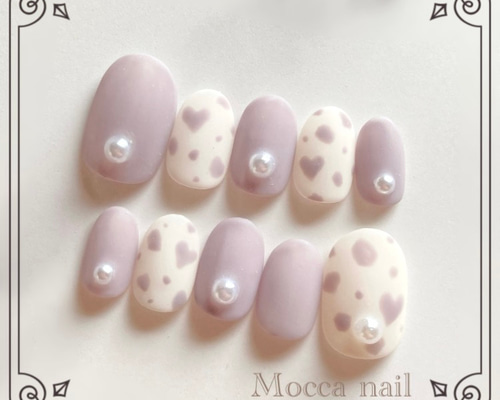 くすみパープル塗りかけネイルチップ ふんわりくすみパープルのマットネイル- ネイルチップ(つけ爪)専門店