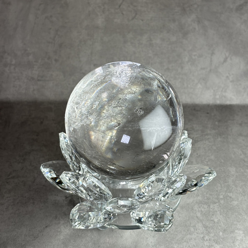 蓮（ロータス）☆キャンドルホルダー☆スフィア台座☆クリスタルガラス