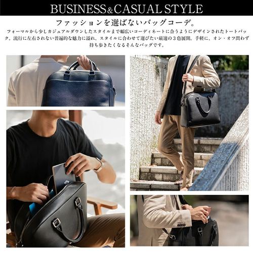 大容量12L ダブルジッパー シュリンクレザー ビジネス ブリーフ