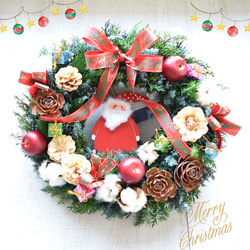 大きなリボンのクリスマスリース ベア 楽器 早割クリスマス2024/ベルが
