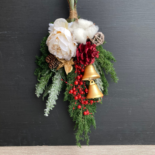 【クリスマススワッグ】　Xmas♡ ハンドメイド　クリスマス　オリジナル　ベル クリスマススワッグ】 Xmas♡ ハンドメイド クリスマス オリジナル ベル