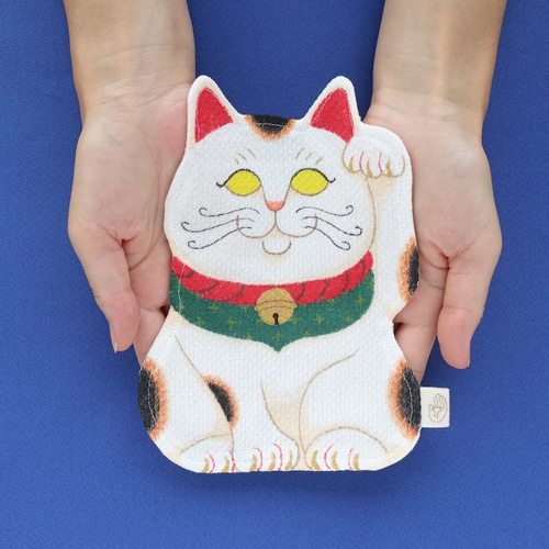 目入れができる!】ガーゼミニハンカチ ふくふく 赤だるまさん お守り