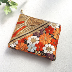 西陣織】着物帯リメイク✧*ミニポーチ（縁起もの/一点物/京都西陣/着物