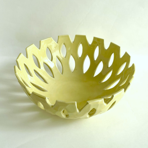 フルーツボウル 菓子鉢（レモンイエロー）Fruits bowl (lemon yellow