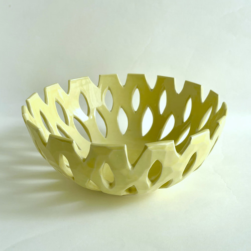 フルーツボウル 菓子鉢（レモンイエロー）Fruits bowl (lemon yellow