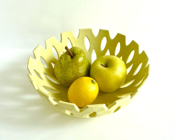 フルーツボウル 菓子鉢（レモンイエロー）Fruits bowl (lemon yellow