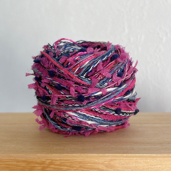 引き揃え毛糸玉*デニムブルー×ホットピンク 3 毛糸 Decora 通販