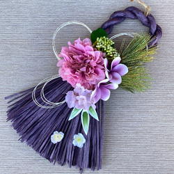 しめ縄リース＊2020＊パープル 迎春 しめ縄 飾り Lサイズ しめ縄リース / 水引 正月飾り しめ縄