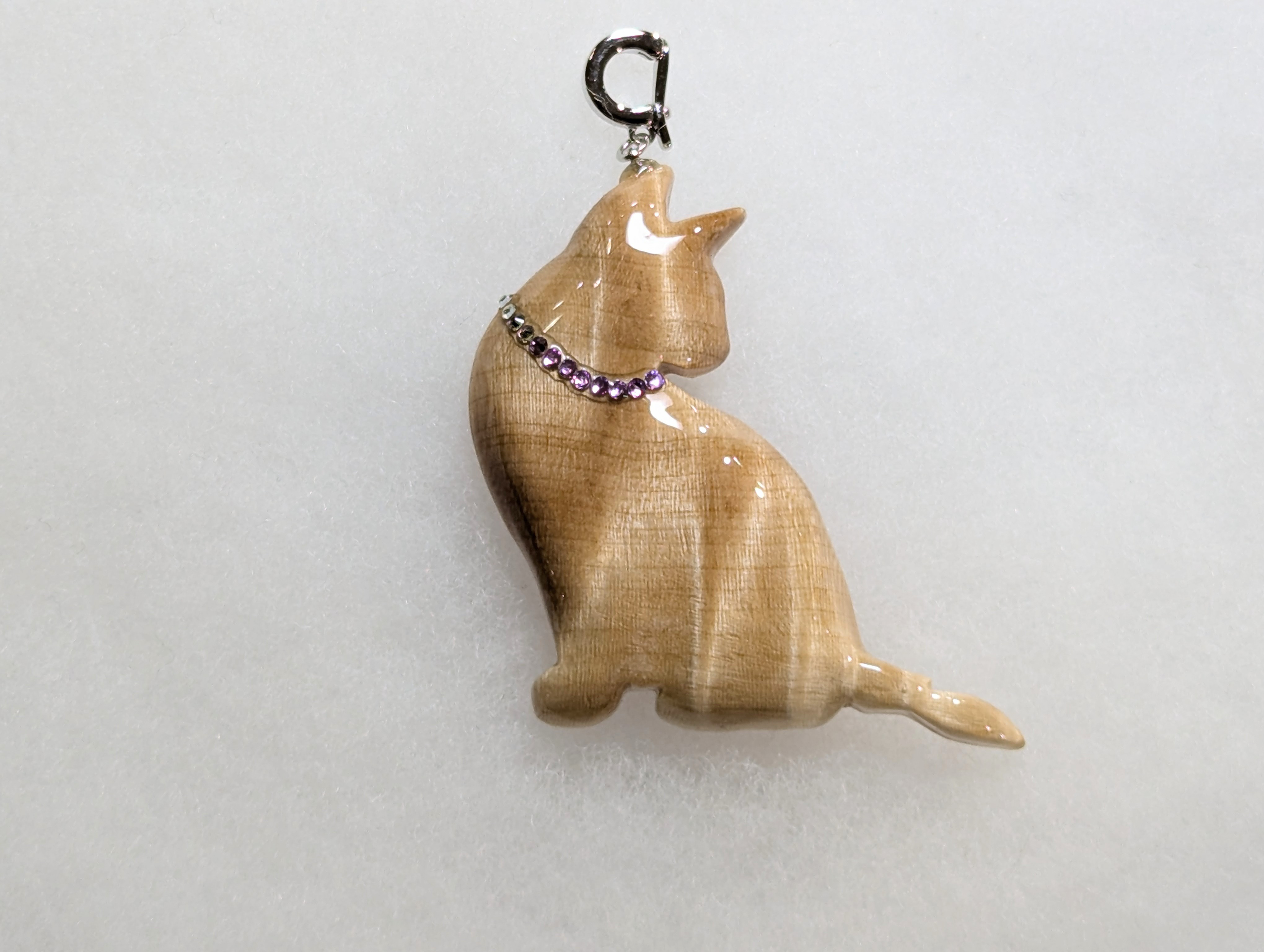 木製　ペンダントトップ　（　ねこ　）