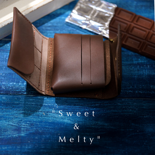 Meltyチョコレートミニハット melty-チョコのミニ財布（キーリング付） 二つ折り財布 しろくま