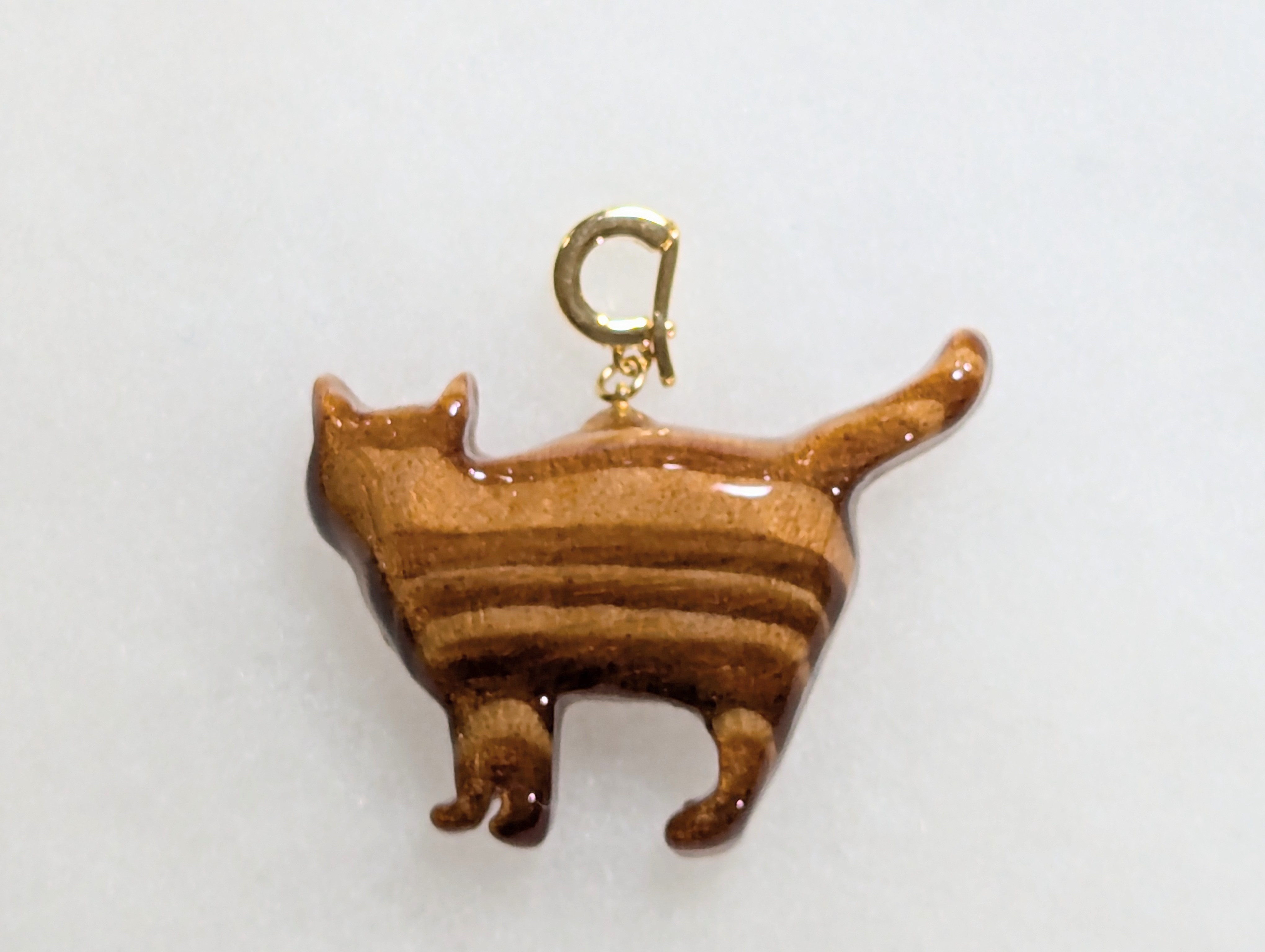 木製　ペンダントトップ　（　ねこ　）