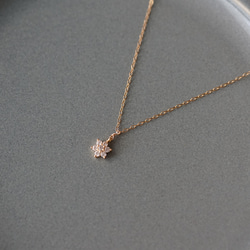 キュービックジルコニアのシンプル/スノー/フラワー/雪の結晶14kgfネックレス ( 40cm/45cm)[N:ZS] 3枚目の画像