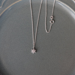 キュービックジルコニアのシンプル/スノー/フラワー/雪の結晶14kgfネックレス ( 40cm/45cm)[N:ZS] 6枚目の画像