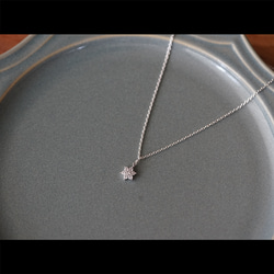 キュービックジルコニアのシンプル/スノー/フラワー/雪の結晶14kgfネックレス ( 40cm/45cm)[N:ZS] 5枚目の画像