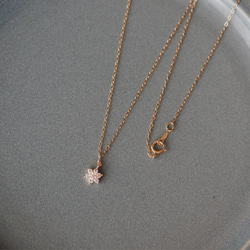 キュービックジルコニアのシンプル/スノー/フラワー/雪の結晶14kgfネックレス ( 40cm/45cm)[N:ZS] 4枚目の画像