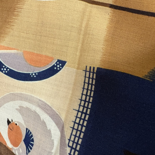 ⑨ 古布 和裁 着物 生地 ハギレ アンティーク リメイク素材  