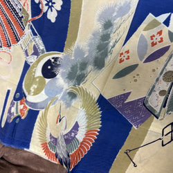 10 古布 和裁 着物 生地 ハギレ アンティーク リメイク素材