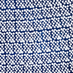 アフリカタイダイ染め　青×白水玉　幾何学柄 3枚目の画像