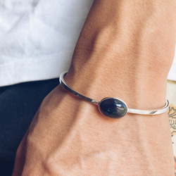 black opal bangle【silver925】シルバーバングル メンズ ブラック