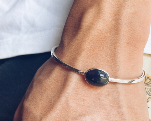 SHAMBALLA シャンバラ シルバー バングル 黒オニキス アクセサリー