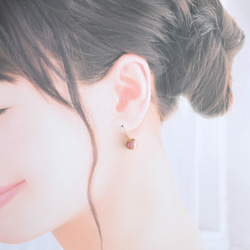 【限定数のみ・イヤリング変更可】小さなハート　ピンクオパール　フレーム　サージカルステンレスフックピアス 10枚目の画像