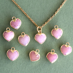 【限定数のみ】小さなハート　ピンクオパール　フレーム　サージカルステンレスネックレス40㎝ 1枚目の画像