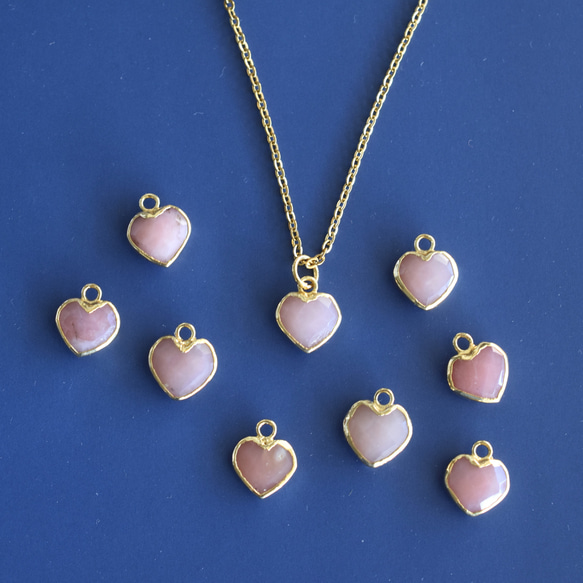 【限定数のみ】小さなハート　ピンクオパール　フレーム　サージカルステンレスネックレス40㎝ 7枚目の画像