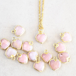 【限定数のみ】小さなハート　ピンクオパール　フレーム　サージカルステンレスネックレス40㎝ 5枚目の画像