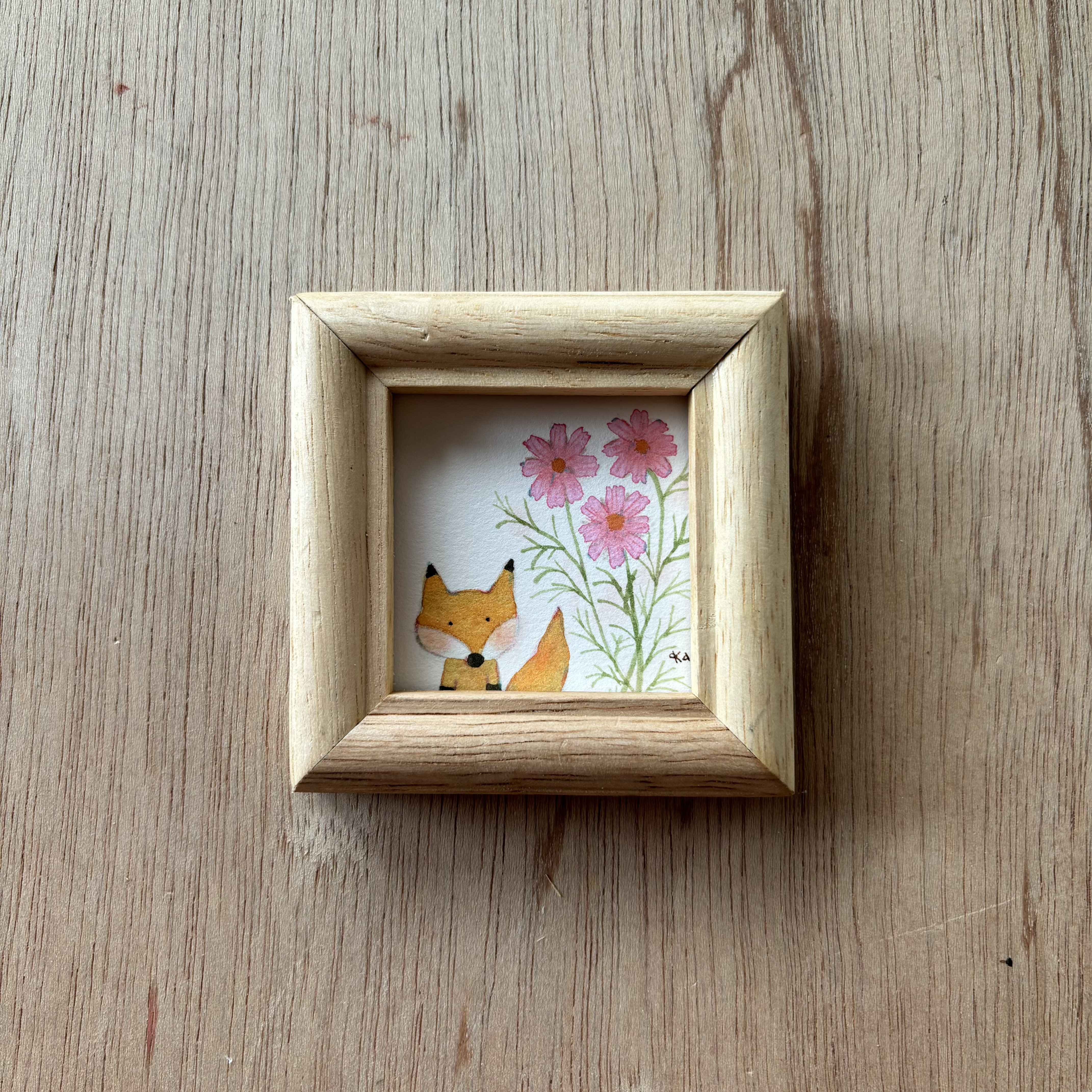 「狐と秋桜」ミニ額　原画