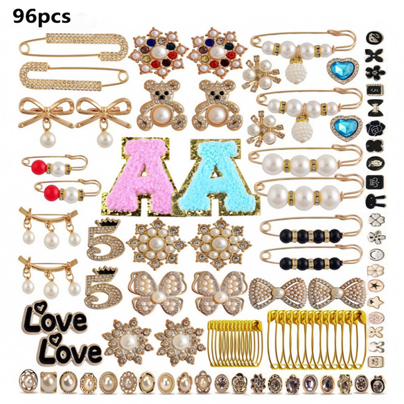 96PC靴下アクセサリーブローチペンダントピンキラキラ靴下 96PC靴下アクセサリーブローチペンダントピンキラキラ靴下