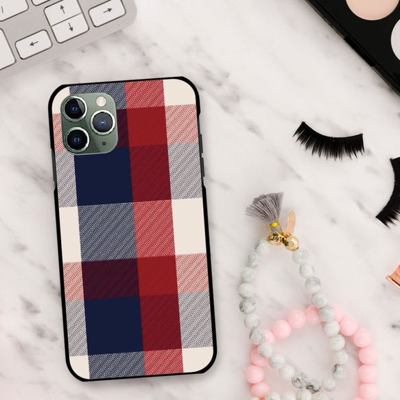 チェック スマホケース グーグルピクセル アクオス アローズ  あいふぉん スマホカバー 樹脂 2枚目の画像