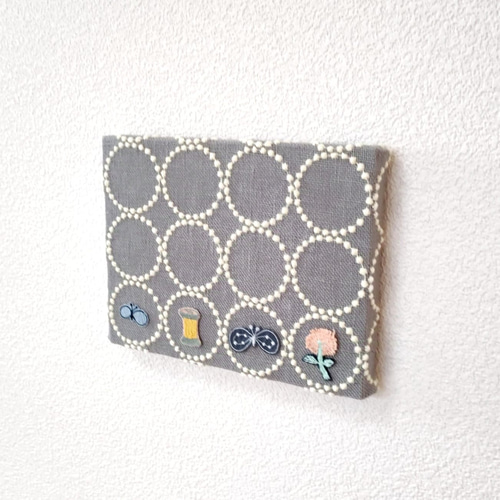 ミニ　ファブリックパネル　ミナペルホネン　インテリア　タンバリン　グレー　北欧 ミナペルホネン ファブリックパネル インテリア タンバリン グレー