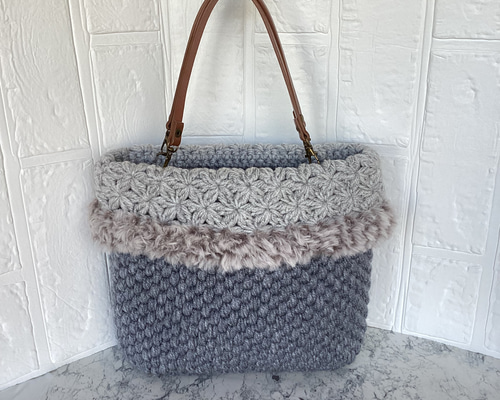 バッグ トートバッグ ニット ファー ショルダーバッグ aimoha ハンドバッグ カラフルファーニットバッグ : ZOZOTOWN
