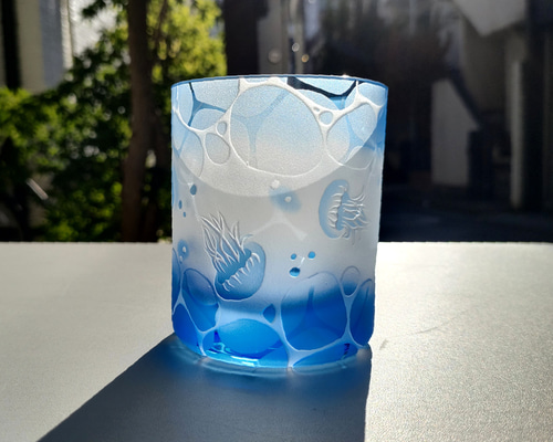 メロウグラスさんの青いお月様の作品 Mellow glass 青い月の作品 Mellow glass 青い月の作品 工芸品