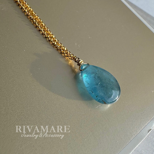 まるで海のなか 絶妙 ブルー サンタマリア カラー アクアマリン ネックレス サンタマリアアクアマリン ダイヤモンドネックレス AQ 5.882ct D