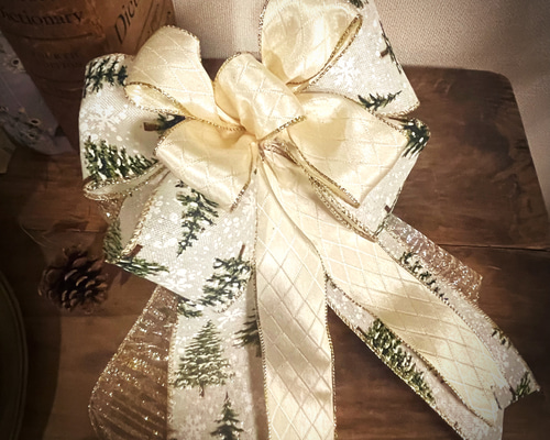 クリスマス クリスマスリボン ツリートップリボン リース スワッグ