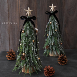 壁掛けクリスマスツリー*ナチュラルコットン アートフラワー el