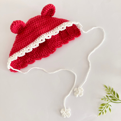 手編みのベビーボンネット・9 手編みのベビーボンネット・9