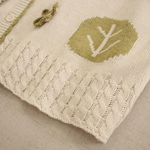 秋新作☆ニットカーディガン☆花のジャガード織】かわいい刺繡│肌寒い